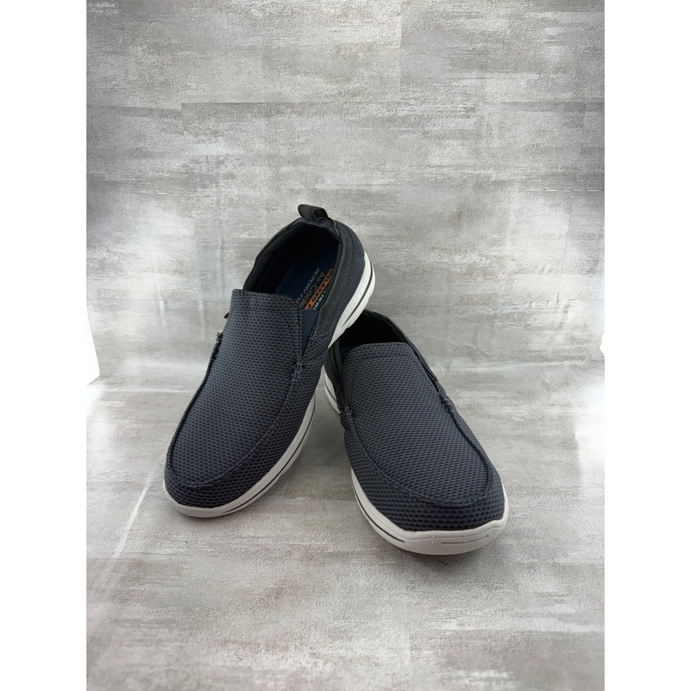 Skechers Relaxed Fit Men Sz 8 Dark Navy Mesh Slip On Loafers 65382 Memory Foam